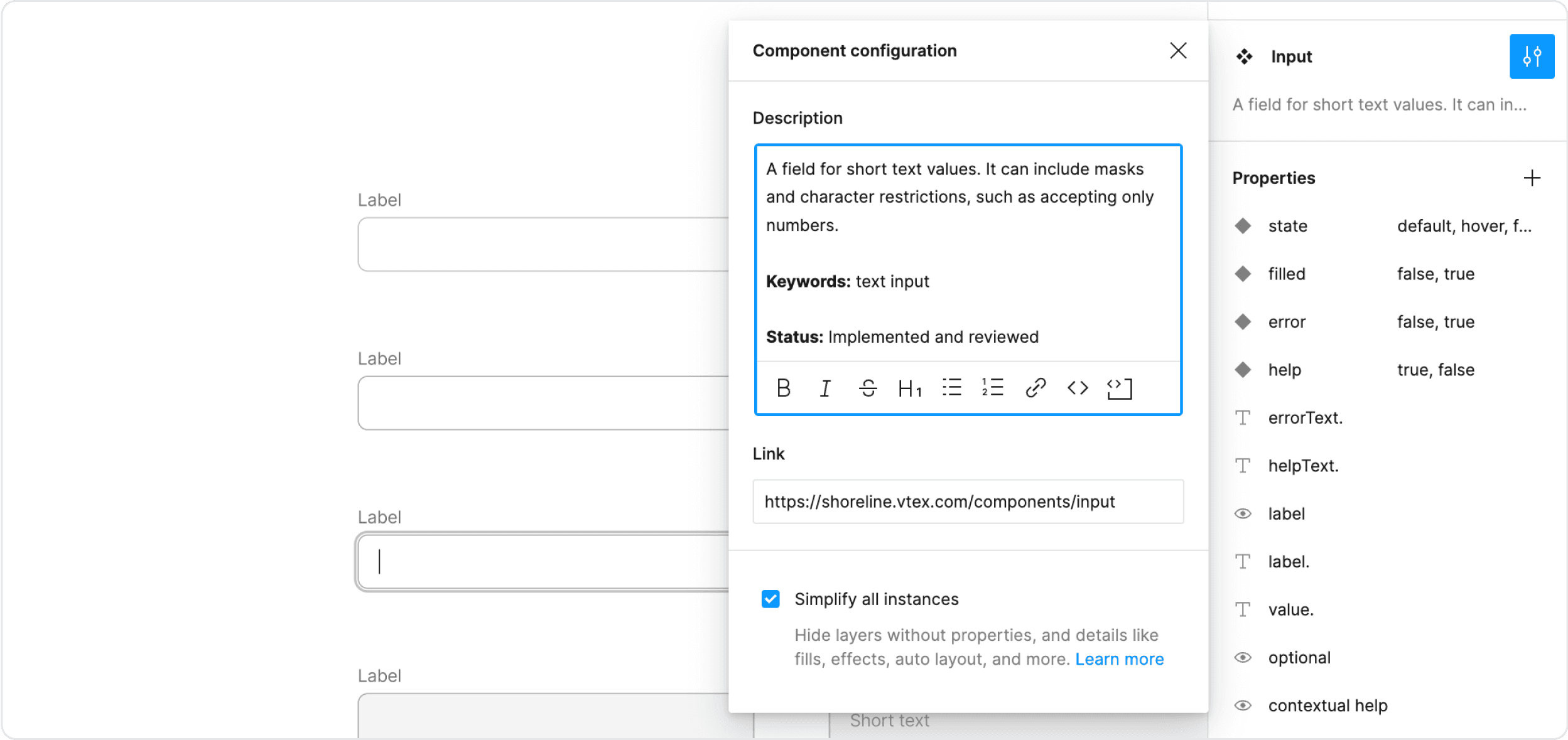 Component configuration